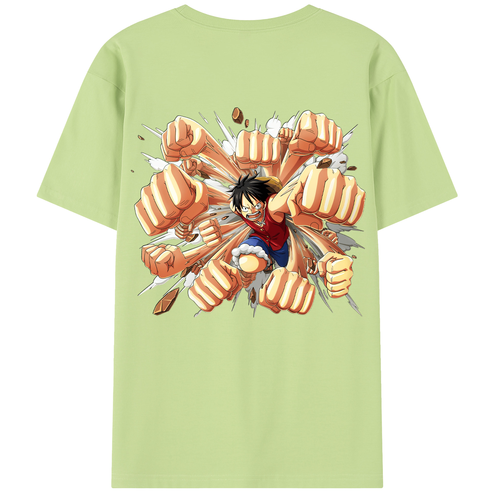 ワンピース モンキー・D・ルフィ ONE PIECE Monkey D. Luffy 綿100％半袖Tシャツ（背面プリント）